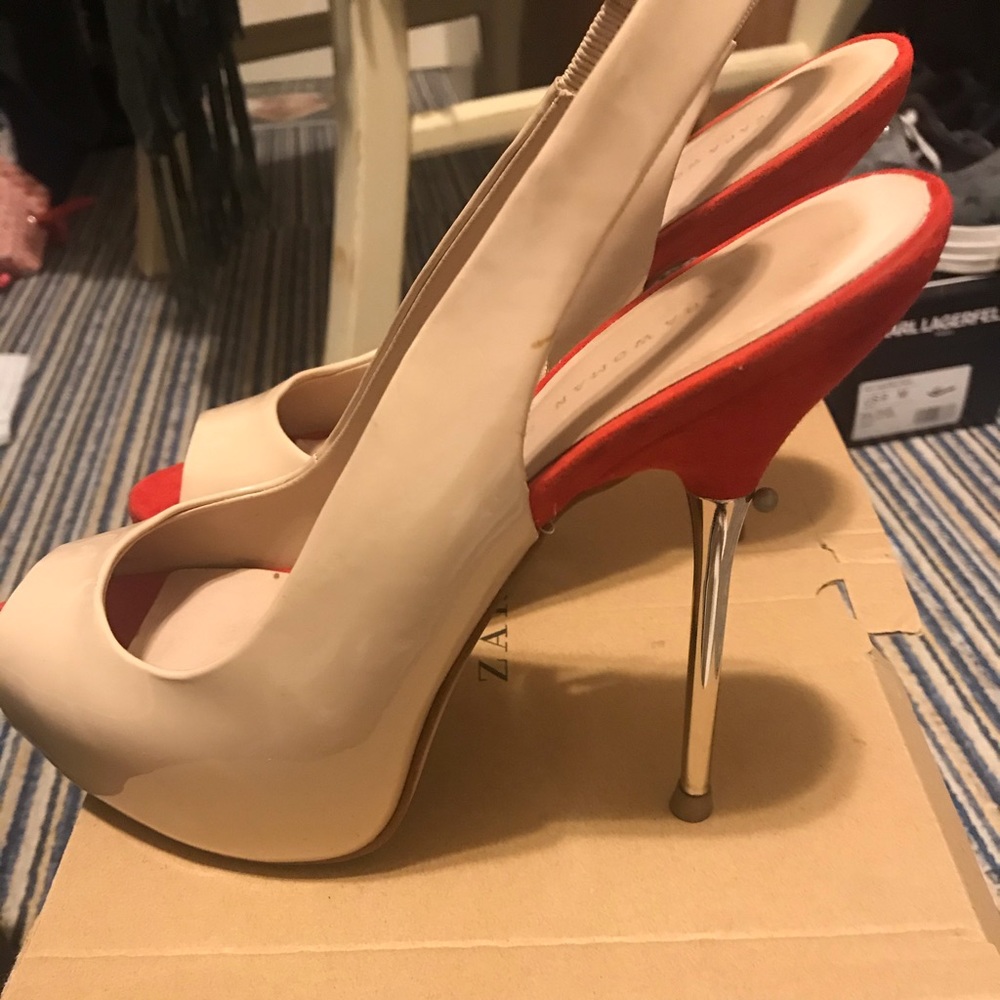 Zara Peep Toe Platform Heel